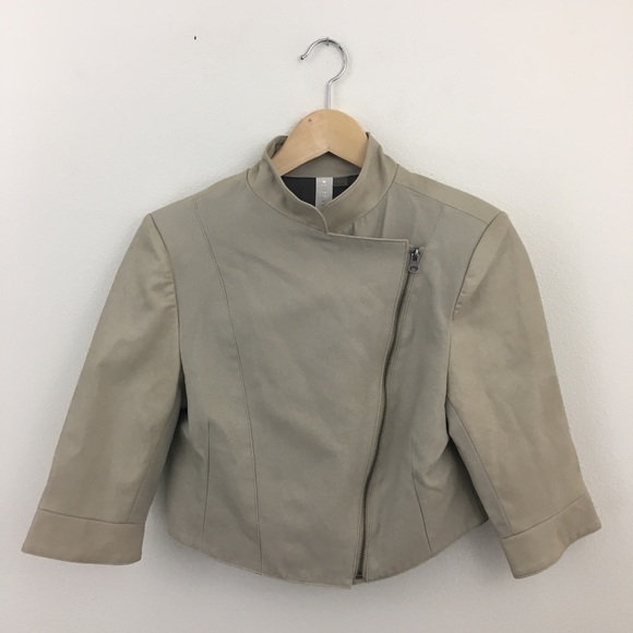 Moto Style Cropped Jacket 3/4 Sleeve - Picture 7 of 11